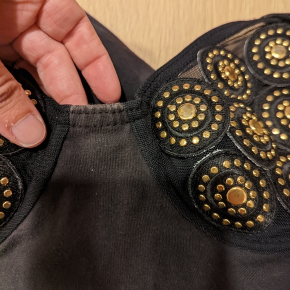 Vintage 90's Black and Gold Mesh Bodysuit - Picture 2 of 10